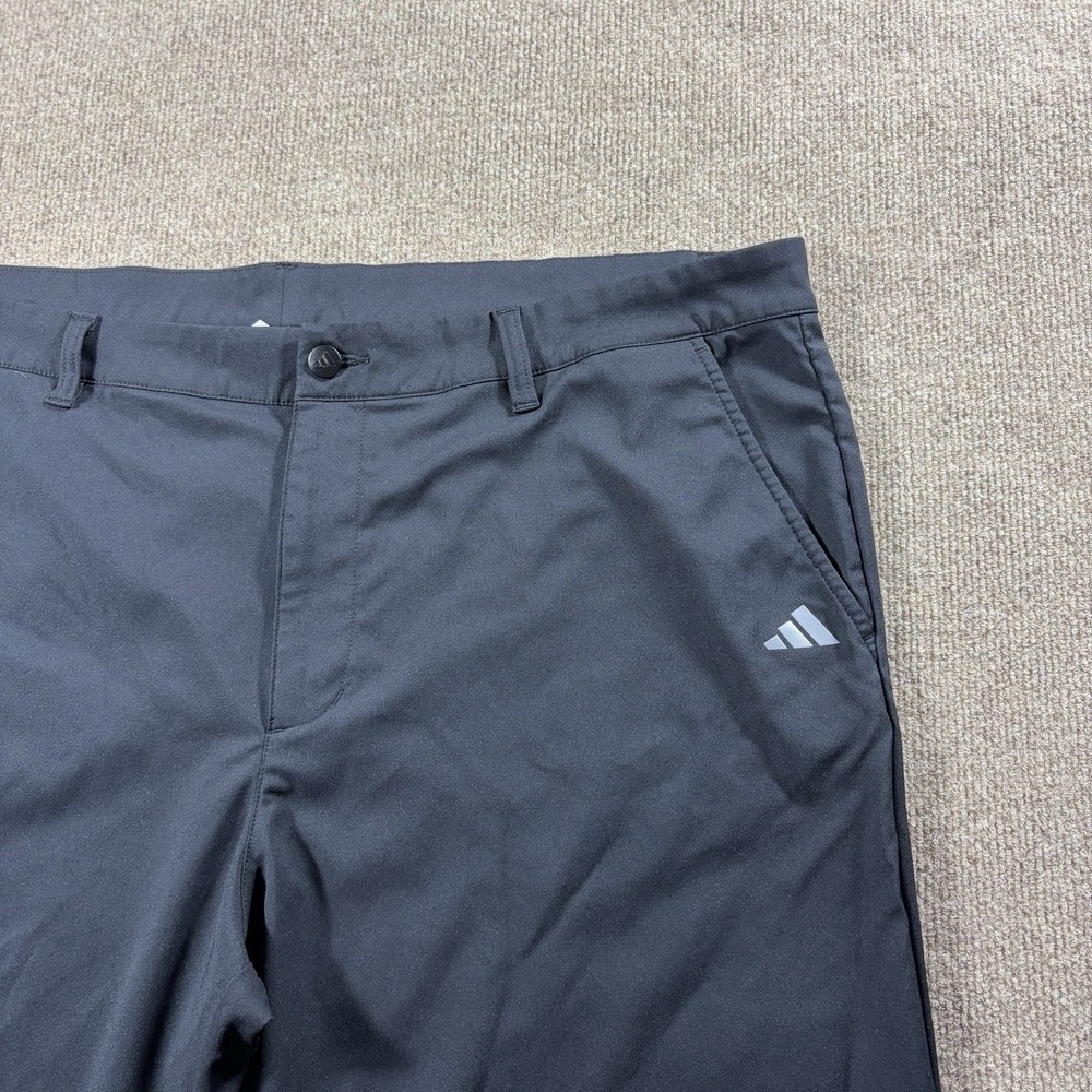Adidas Pants Performance Black Mens Size 40x 30 Golf Casual Logo Pockets Stretch - Picture 4 of 9